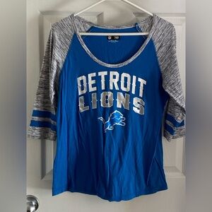 NFL Team Apparel Detroit Lions Baseball Tee